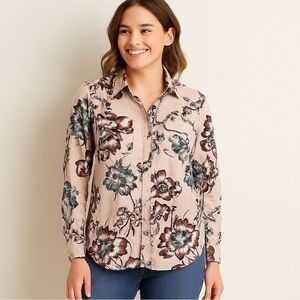 Vintage Lauren by Ralph Lauren button down size M muted Victorian floral